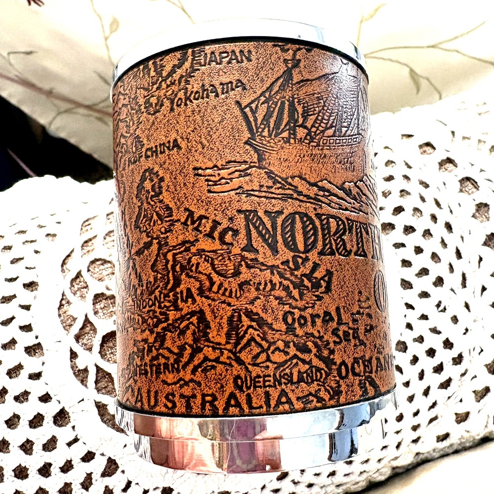 Carl Pen Stand No. 452 Japan – Brown & Black North Pacific Ocean Map Vtg